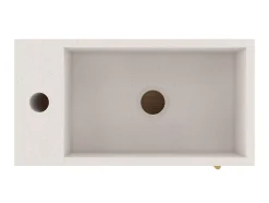 Meuble lave-mains Java effet chêne clair et jute l.44 cm + plan vasque lave-mains béton moucheté Homesight