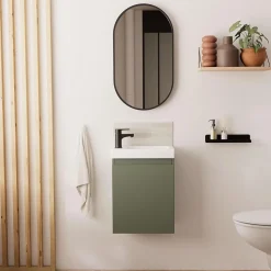Meuble lave-mains LISA + miroir ovale