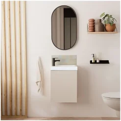 Meuble lave-mains LISA + miroir ovale