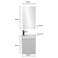 Meuble lave-mains LISA + miroir tablette