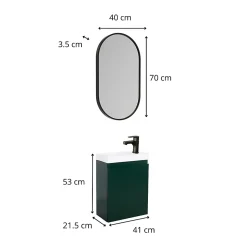 Meuble lave-mains LISA + miroir ovale