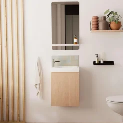 Meuble lave-mains LISA + miroir tablette