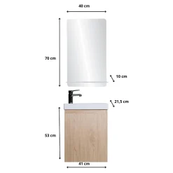 Meuble lave-mains LISA + miroir tablette