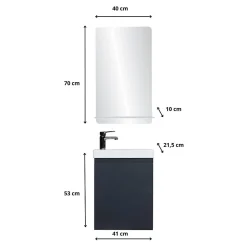 Meuble lave-mains LISA + miroir tablette