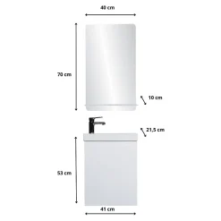 Meuble lave-mains LISA + miroir tablette