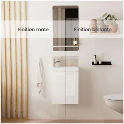 Meuble lave-mains LISA + robinet noir