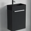 Meuble lave-mains noir mat - lavabo noir LOMAZOO Bombay - 40cm