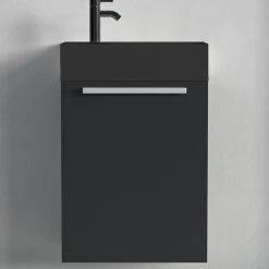 Meuble lave-mains noir mat - lavabo noir LOMAZOO Bombay - 40cm