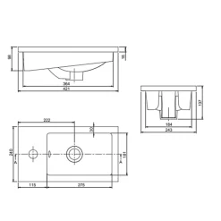 Meuble lave-mains SAFIA avec vasque et miroir - Blanc