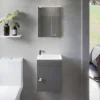 Meuble lave-mains SAFIA avec vasque et miroir - Gris