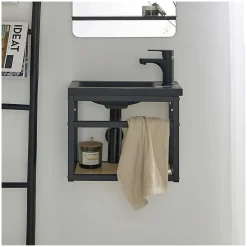 Meuble lave-mains SAO + robinet noir