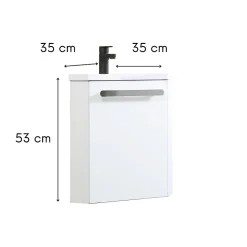 Meuble lave-mains SKINO + robinet chromé
