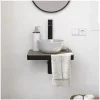 Meuble lave-mains SOHO plan fin et porte serviette face vasque blanche