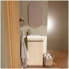 Meuble lave-mains sur pieds JOHANN décor chêne + vasque + miroir
