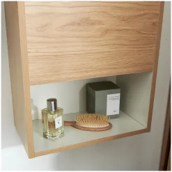 Meuble lave-mains suspendu avec niche et vasque résine 53x40cm