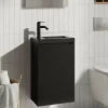 Meuble lave-mains suspendu noir mat l.44 cm Imandra + plan vasque noir céramique Nira, GoodHome