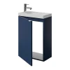 Meuble lave-mains suspendu bleu nuit mat l.44 cm Imandra + plan vasque blanc résine Beni, GoodHome