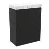 Meuble lave-mains suspendu noir mat l.44 cm Imandra + plan vasque terrazzo, GoodHome