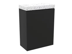 Meuble lave-mains suspendu noir mat l.44 cm Imandra + plan vasque terrazzo, GoodHome
