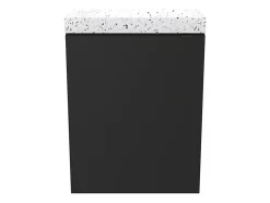 Meuble lave-mains suspendu noir mat l.44 cm Imandra + plan vasque terrazzo, GoodHome