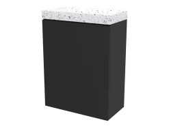 Meuble lave-mains suspendu noir mat l.44 cm Imandra + plan vasque terrazzo, GoodHome