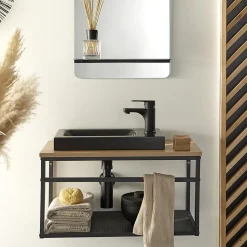 Meuble lave-mains WILO grande largeur avec vasque résine 60cm
