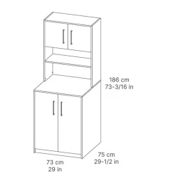 Meuble machine à laver beige et effet bois l.73 x H.186 x P.75 cm, Luma