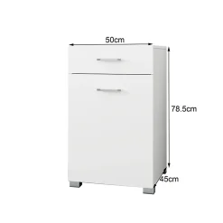 Meuble panier à linge salle de bain armoire toilette MDF mélamine 50x78,5x45 cm