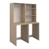 Meuble pour 2 machines à laver avec penderie et étagères - Naturel clair - H184 x L128 cm - ERKANO