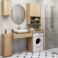Meuble pour lave-linge AKORD FIN Chêne Sonoma 64 cm 1 étagère 64x50x98 cm