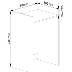 Meuble pour lave-linge AKORD FIN Blanche 64 cm 1 étagère 64x50x98 cm