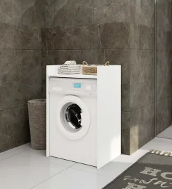 Meuble pour lave-linge AKORD FIN Blanche 64 cm 1 étagère 64x50x98 cm
