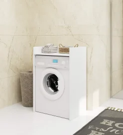 Meuble pour lave-linge AKORD FIN Blanche 64 cm 1 étagère 64x50x98 cm