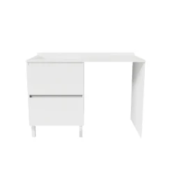 Meuble pour lave-linge IDEA, plan vasque déportée 124 cm x 65 cm- Blanc- Vasque à gauche