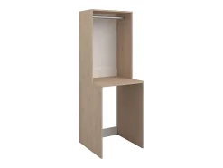 Meuble pour machine à laver avec penderie - Naturel clair - L65 x H184 cm - ERKANO