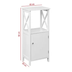 Meuble pour Salle de Bains en MDF Blanc avec étagères Rebecca Mobili