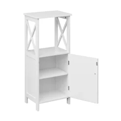 Meuble pour Salle de Bains en MDF Blanc avec étagères Rebecca Mobili