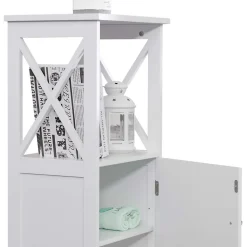 Meuble pour Salle de Bains en MDF Blanc avec étagères Rebecca Mobili