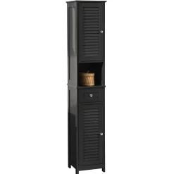 Meuble Rangement Salle de Bain Armoire Haute Meuble Colonne, FRG236-DG, SoBuy