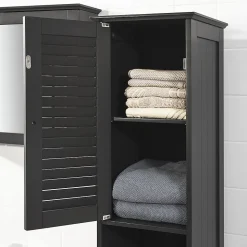 Meuble Rangement Salle de Bain Armoire Haute Meuble Colonne, FRG236-DG, SoBuy