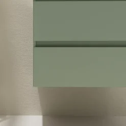 Meuble salle de bain 60 cm pour vasque à poser - Vert mat - A suspendre - Karaib 2