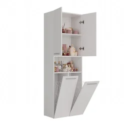 Meuble salle de bain, 174 x 30 x 60 cm, blanc mat