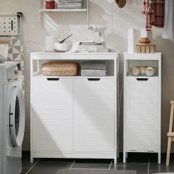 Meuble Salle de Bain Armoire avec 2 Portes, étagères Réglables, BZR121-W, SoBuy