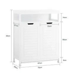 Meuble Salle de Bain Armoire avec 2 Portes, étagères Réglables, BZR121-W, SoBuy