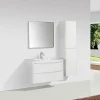 Meuble salle de bain design simple vasque PIACENZA largeur 90 cm blanc laque