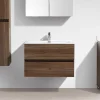 Meuble salle de bain design simple vasque SIENA largeur 80 cm noyer