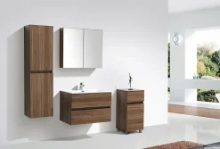 Meuble salle de bain design simple vasque SIENA largeur 80 cm noyer