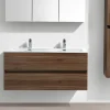 Meuble salle de bain design double vasque SIENA largeur 120 cm noyer