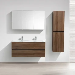 Meuble salle de bain design double vasque SIENA largeur 120 cm noyer