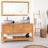Meuble salle de bain en teck Megève 140 cm